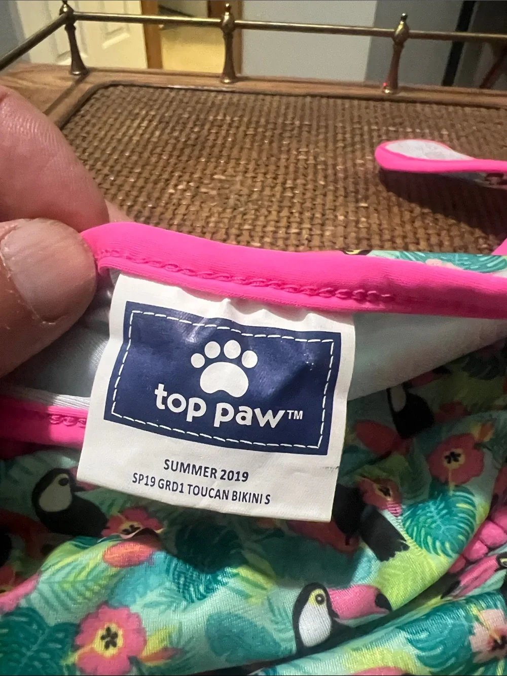 Top Paw Tropical Toucan Swim Set with Bright Pink Trim